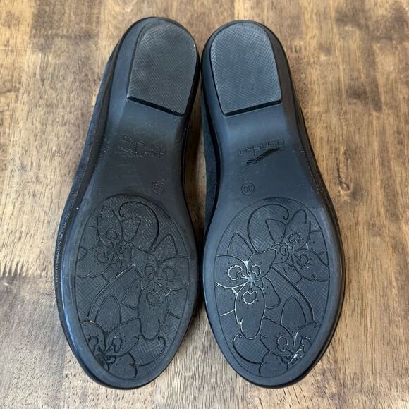 Dansko Olena Leather Pewter Metallic Suede Professional Clog Shoe Women's Sz 38 - Picture 9 of 9